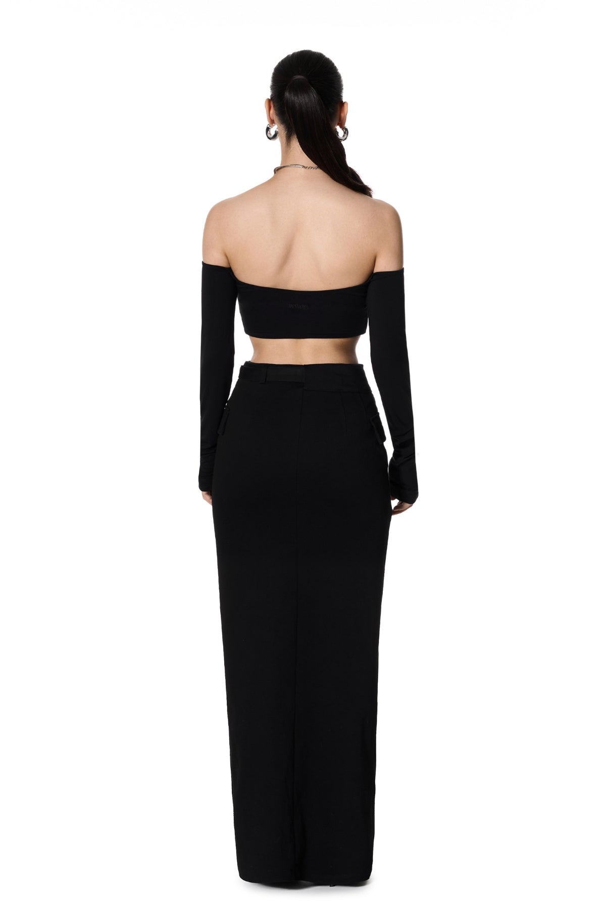 Top bandeau con mangas largas