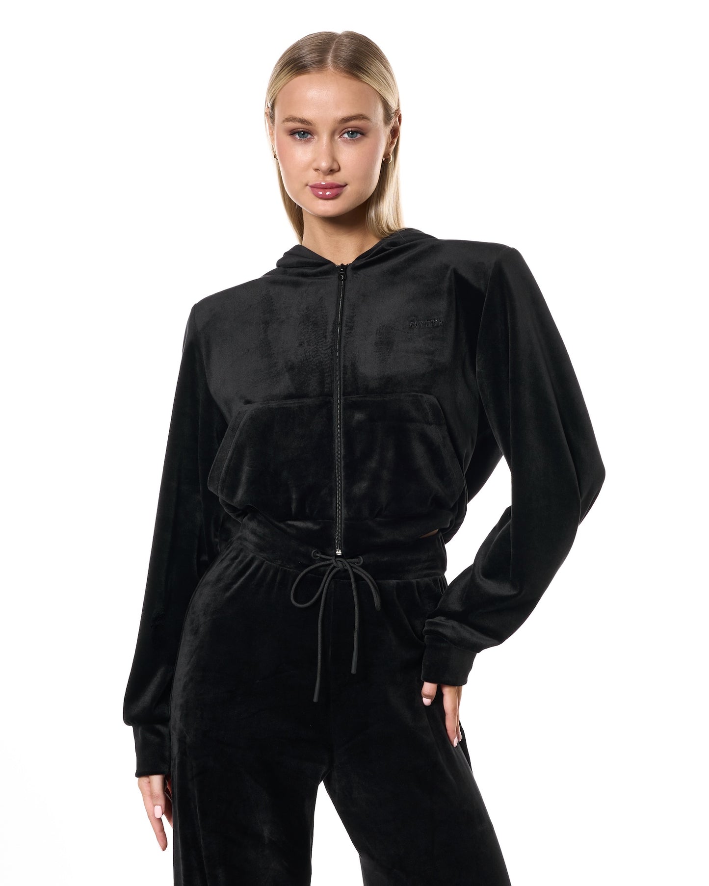 Sudadera con cremallera de terciopelo