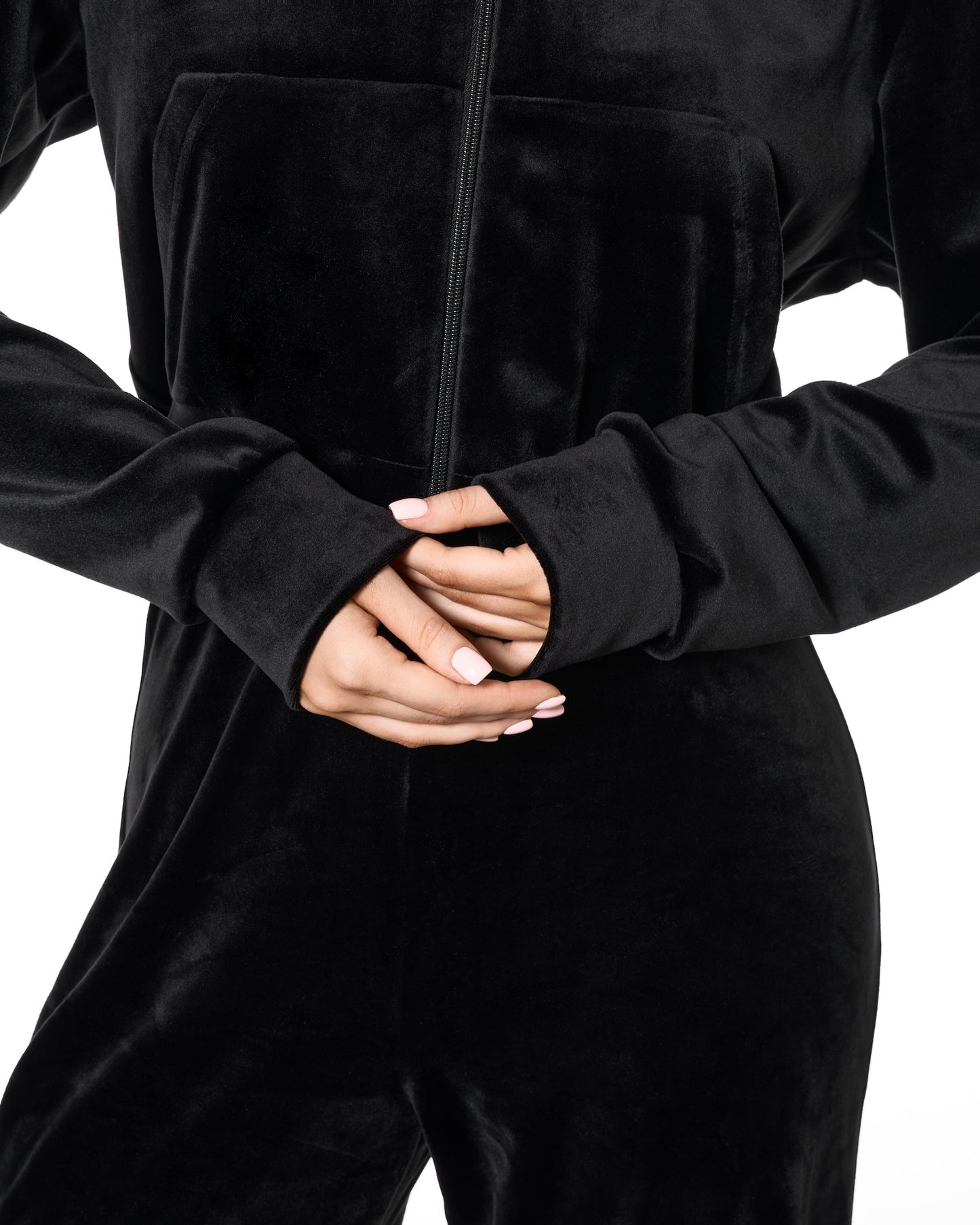 Sudadera con cremallera de terciopelo