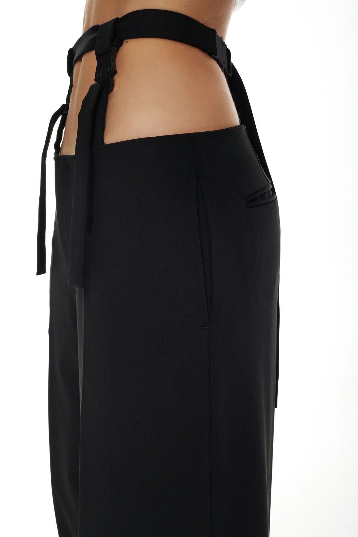 Pantalón con cinturón, negro con cinturó