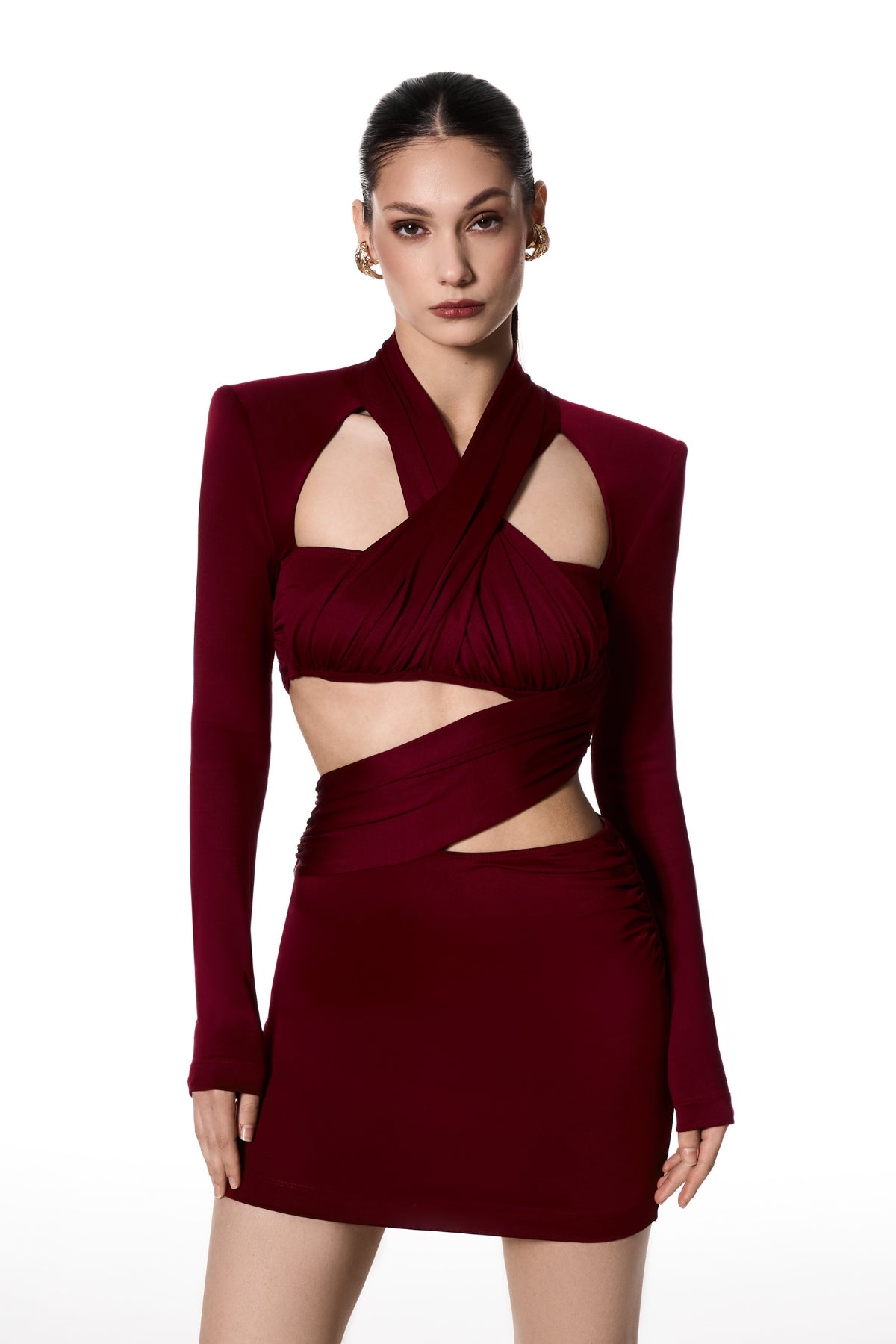 Vestido mini con drapeado